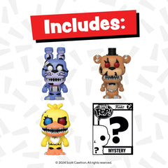 Funko Pop! Bitty: FNAF Shelf - Nightmare Bonnie - Nightmare Chica - Nightmare Freddy - Mystery Figure Toys & Games Funko