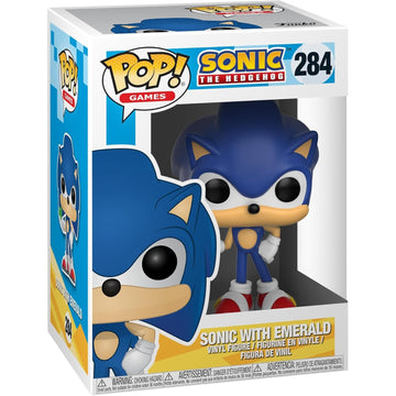 Funko Pop! Games: Sonic the Hedgehog - Sonic with Emerald Vinyl FIgure - 284 Toys & Games Funko