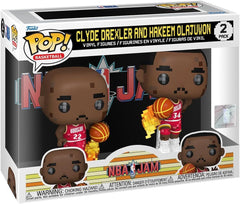 Funko Pop! NBA Jam: Rockets - Clyde Drexler and Hakeem Olajuwon 2 Pack Vinyl Figure Toys & Games Funko