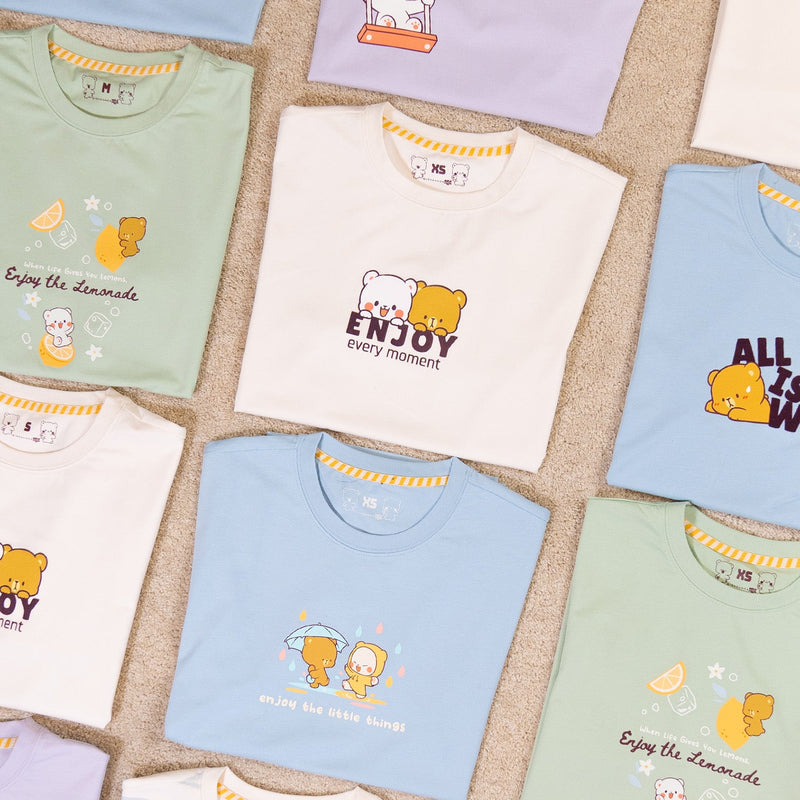Giordano x Milk Mocha Bear: Enjoy Every Moment T-Shirts Milk Mocha Bear