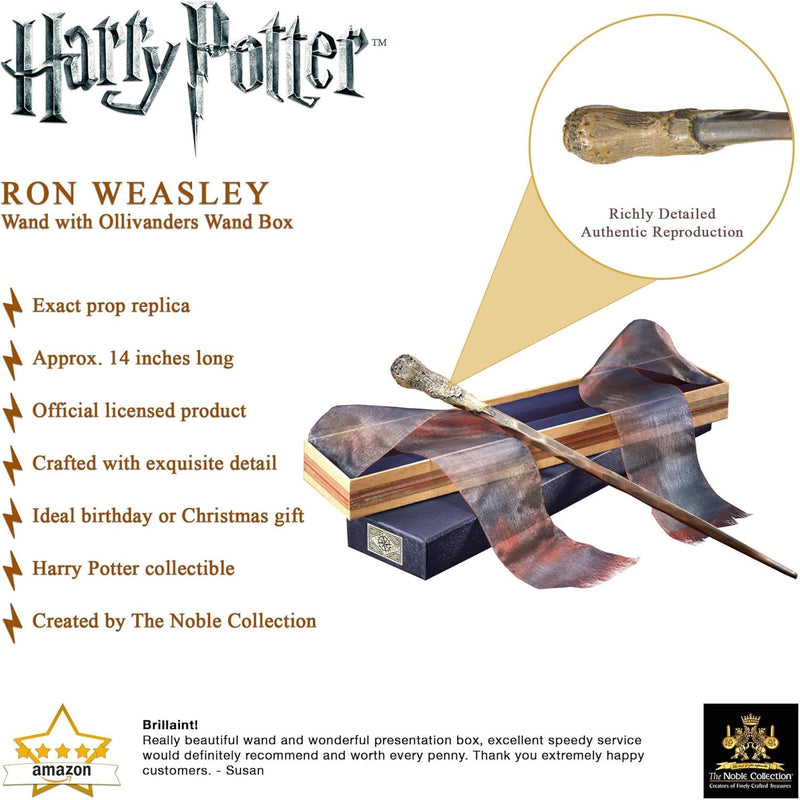 Harry Potter: Ron Weasley's Wand with Ollivander's Wand Box Toys & Games Noble Collection