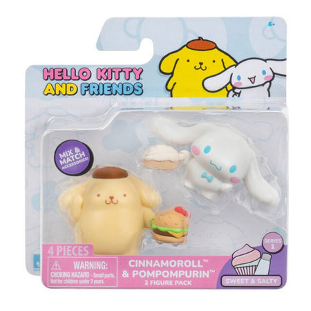 Hello Kitty & Friends: Sweet & Salty - Pompompurin Burger & Cinnamoroll Cinnamon Roll Toys & Games Jazwares