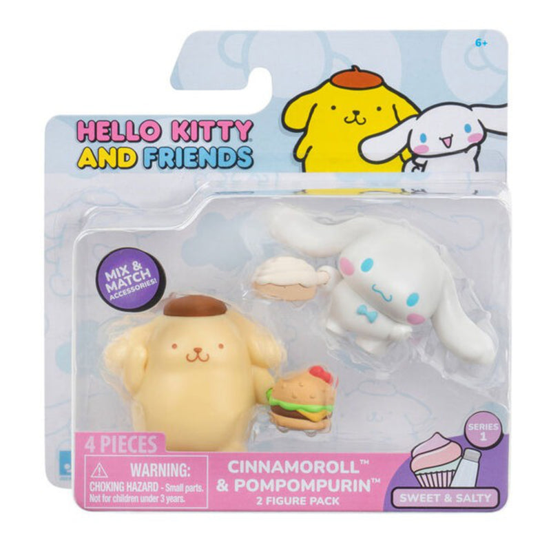 Hello Kitty & Friends: Sweet & Salty - Pompompurin Burger & Cinnamoroll Cinnamon Roll Toys & Games Jazwares
