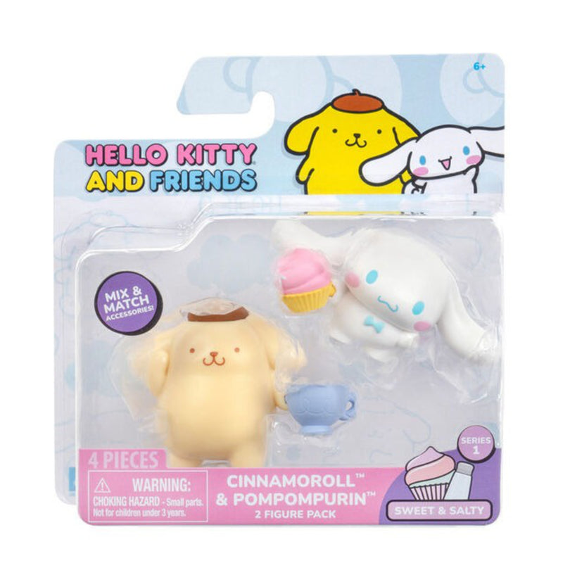 Hello Kitty & Friends: Sweet & Salty - Pompompurin Latte & Cinnamoroll Cupcake Toys & Games Jazwares
