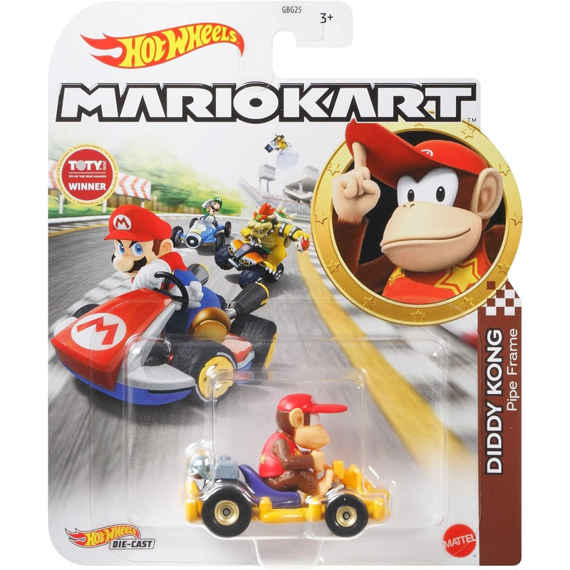 Hot Wheels Mario Kart: Diddy Kong Pipe Frame Vehicle Toys & Games Mattel
