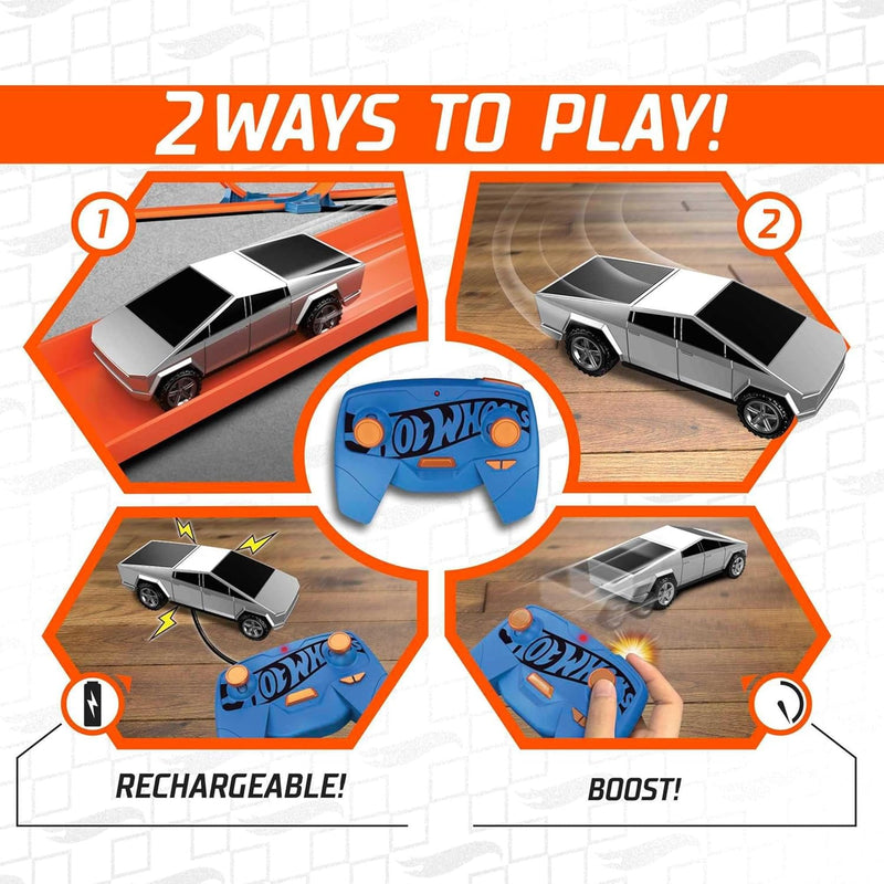 Hot Wheels RC: Remote-Control Tesla Cybertruck (1:64 Scale) Includes Controller & Adapter Toys & Games Mattel