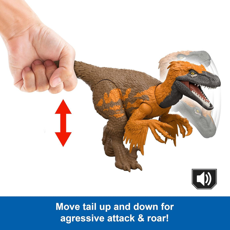 Jurassic World Rebirth: Wild Roar Utahraptor Toys & Games Mattel