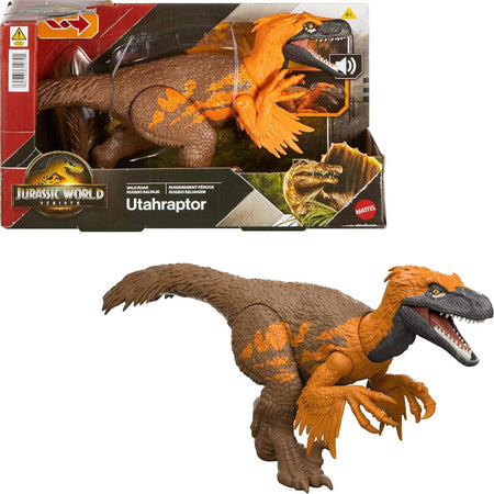 Jurassic World Rebirth: Wild Roar Utahraptor Toys & Games Mattel