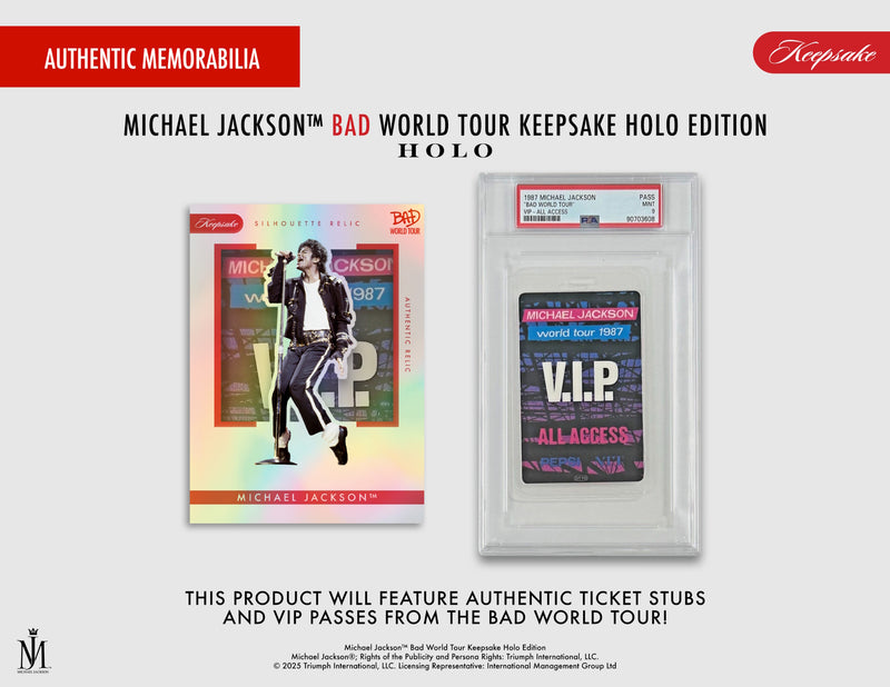 Keepsake: Michael Jackson Bad World Tour Premiere HOLO Breaker Box Trading Cards Keepsake