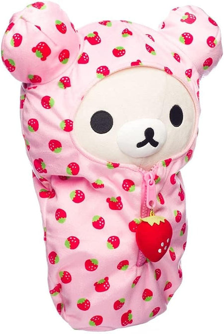Korilakkuma San-X Original: Strawberry Pattern Pink Sleeping Bag Plush Toys & Games Rilakkuma