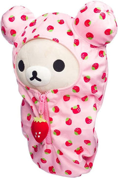 Korilakkuma San-X Original: Strawberry Pattern Pink Sleeping Bag Plush Toys & Games Rilakkuma
