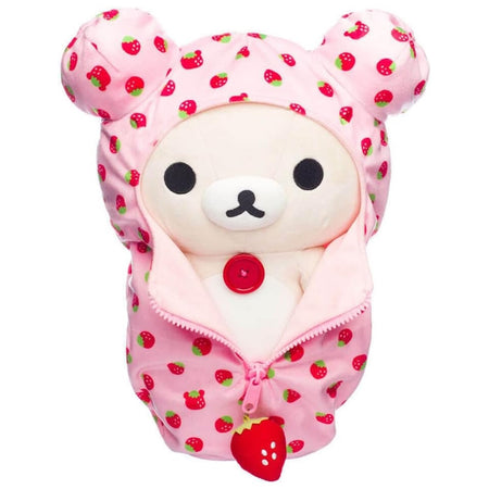 Korilakkuma San-X Original: Strawberry Pattern Pink Sleeping Bag Plush Toys & Games Rilakkuma