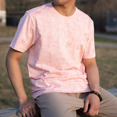 Giordano X Milk Mocha Bear: Daily Life Collage (Pink) T-Shirts Milk Mocha Bear