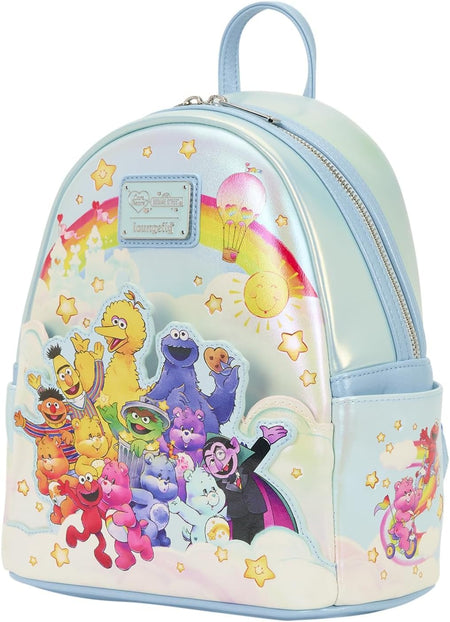 Loungefly: Care Bears X Sesame Street Mini Backpack Clothing and Apparel Loungefly