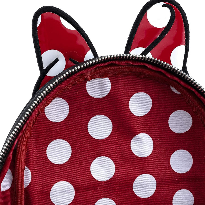 Loungefly: Disney Minnie Mouse Bow Mini Faux Leather Backpack Clothing and Apparel Loungefly