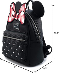 Loungefly: Disney Minnie Mouse Bow Mini Faux Leather Backpack Clothing and Apparel Loungefly