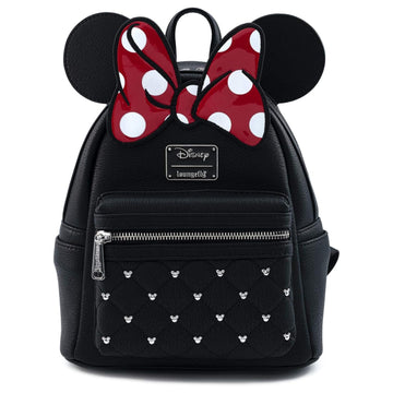 Loungefly: Disney Minnie Mouse Bow Mini Faux Leather Backpack Clothing and Apparel Loungefly