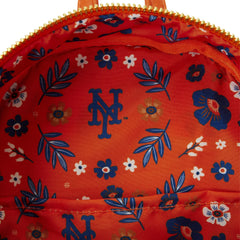 Loungefly: MLB New York Mets Floral Mini Backpack Clothing and Apparel Loungefly