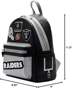 Loungefly: NFL Las Vegas Raiders Patches Mini Backpack Clothing and Apparel Loungefly