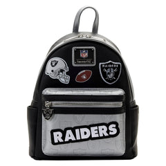 Loungefly: NFL Las Vegas Raiders Patches Mini Backpack Clothing and Apparel Loungefly