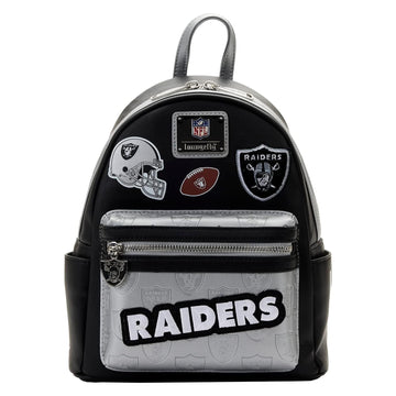 Loungefly: NFL Las Vegas Raiders Patches Mini Backpack Clothing and Apparel Loungefly