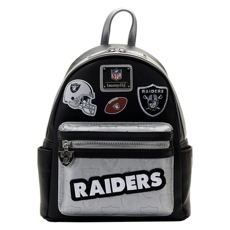 Loungefly: NFL Las Vegas Raiders Patches Mini Backpack Clothing and Apparel Loungefly