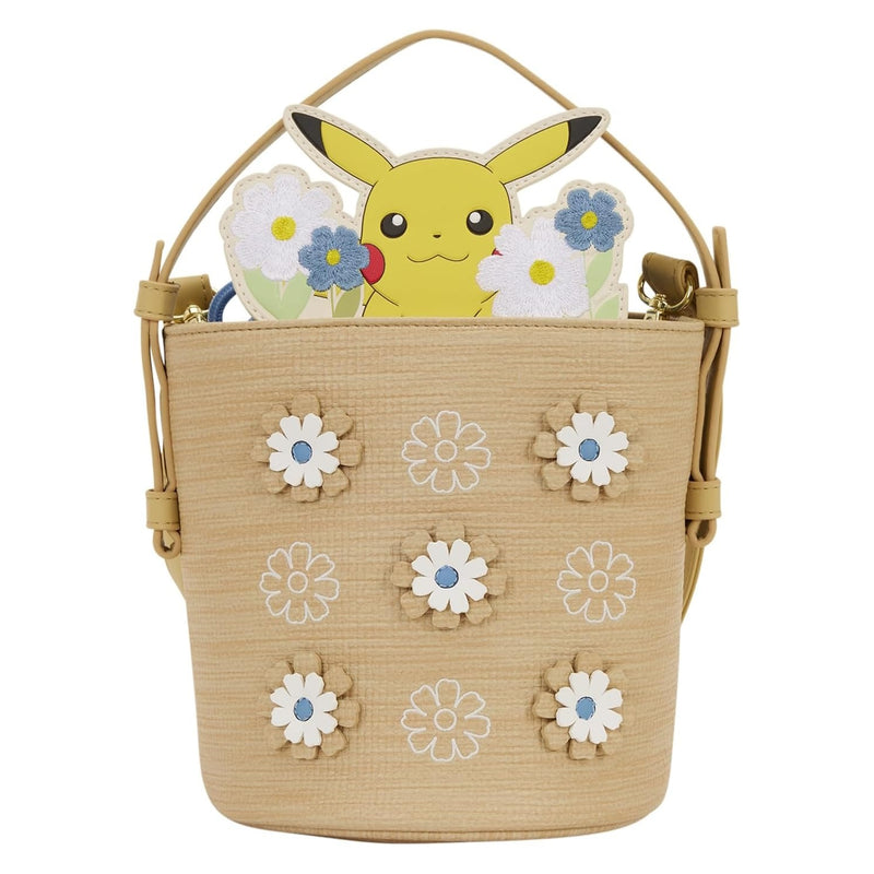Loungefly: Pokemon - Floral Pikachu Crossbody Bag Clothing and Apparel Loungefly