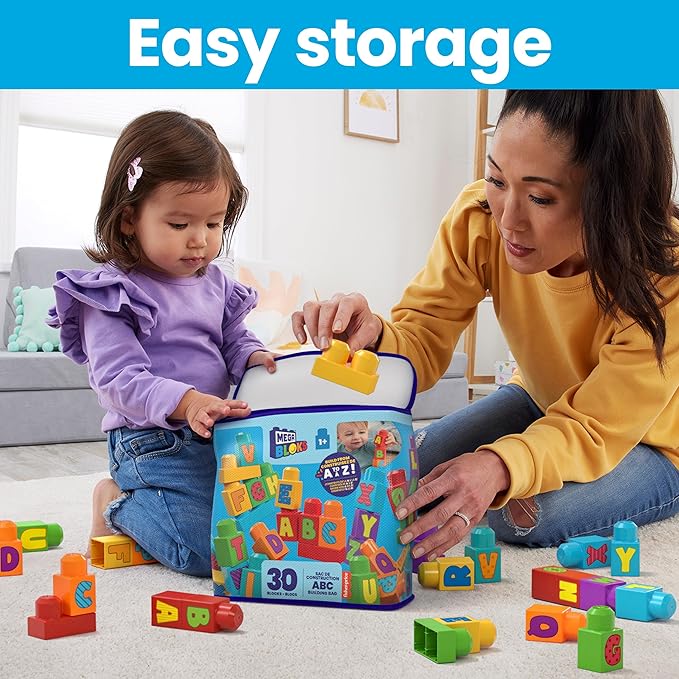 MEGA BLOKS: ABC Building Bag - 30 Pieces Toys & Games Mattel