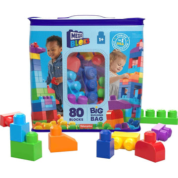 MEGA BLOKS: Big Buidling Bag - 80 Pieces Toys & Games Mattel