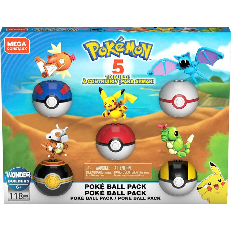MEGA Construx Pokemon: - Pokeball Pack - 118 Piece Building Kit Toys & Games MEGA