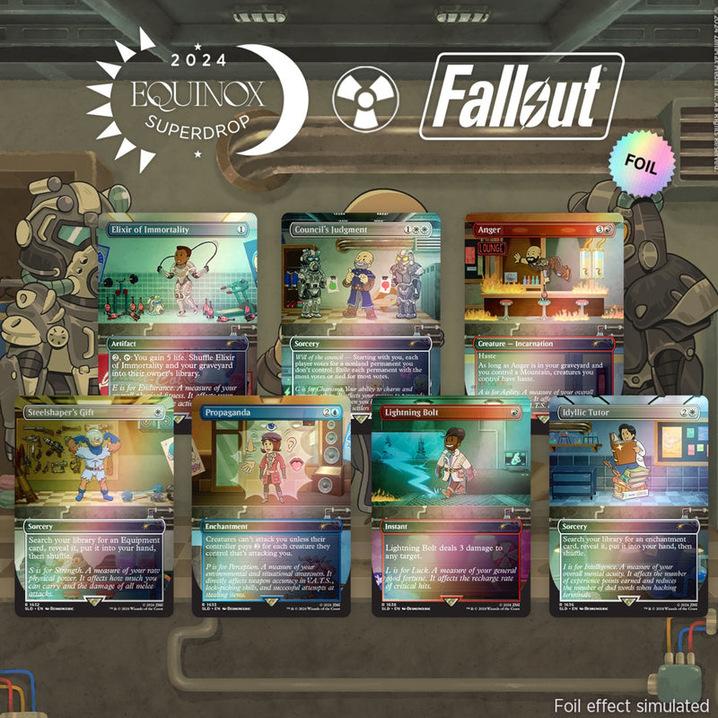 Magic the Gathering: Secret Lair x Fallout: S.P.E.C.I.A.L. - Rainbow Foil Card Game Wizards of the Coast