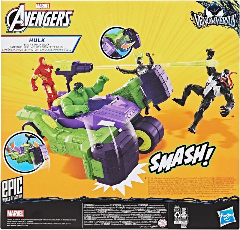 Marvel Avengers Venom Versus Epic World of Action Hulk Blast & Smash Truck Toys & Games Hasbro