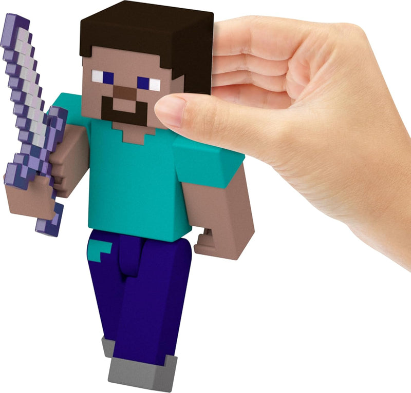 Minecraft: Steve Action Figure with Enchanted Sword & Pickaxe Toys & Games Mattel