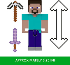 Minecraft: Steve Action Figure with Enchanted Sword & Pickaxe Toys & Games Mattel