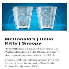 McDonald's Collector Cups 2024: Hello Kitty and Snoopy - 1 Glass Memorabilia McDonalds
