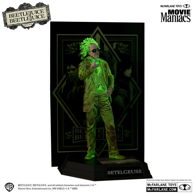 McFarlane Movie Maniacs: Beetlejuice Beetlejuice - Beetlejuice Figure Glow in the Dark Platinum Edition Toys & Games McFarlane Toys