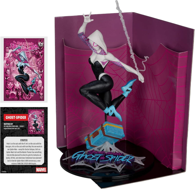McFarlane Toys: Marvel Collection - Ghost-Spider - The Amazing Spider-Man #1 - 1:10th Scale Figure Gold Label Collection Toys & Games McFarlane Toys