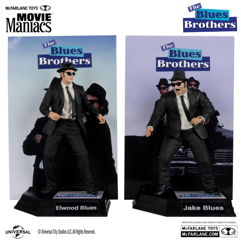 McFarlane Toys: Movie Maniacs - The Blues Brothers Jake and Elwood Blues Posed Figure 6" Figure Gold Label Toys & Games McFarlane Toys