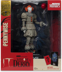Movie Maniacs Welcome to Derry: IT Gold Label Collection - Pennywise Figure Toys & Games McFarlane Toys