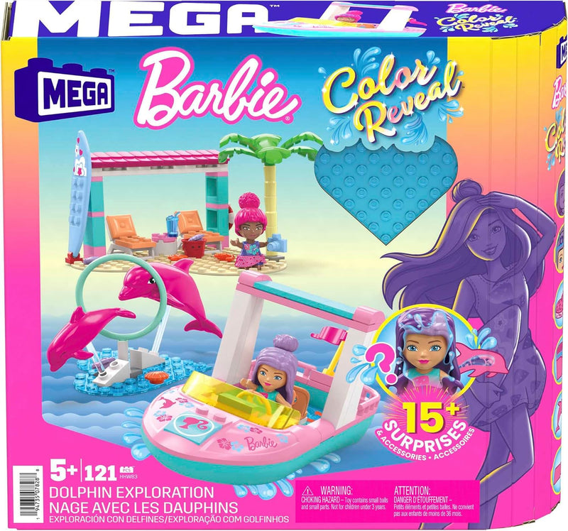 MEGA: Barbie Dolphin Exploration - 121 Piece Building Set Toys & Games Mattel