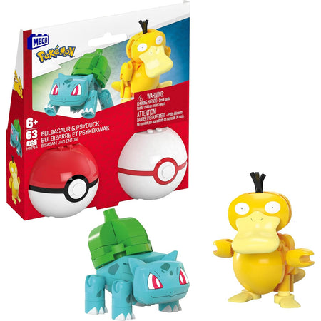 MEGA Pokemon: Bulbasaur & Psyduck - 63 Piece Building Set Toys & Games Mattel