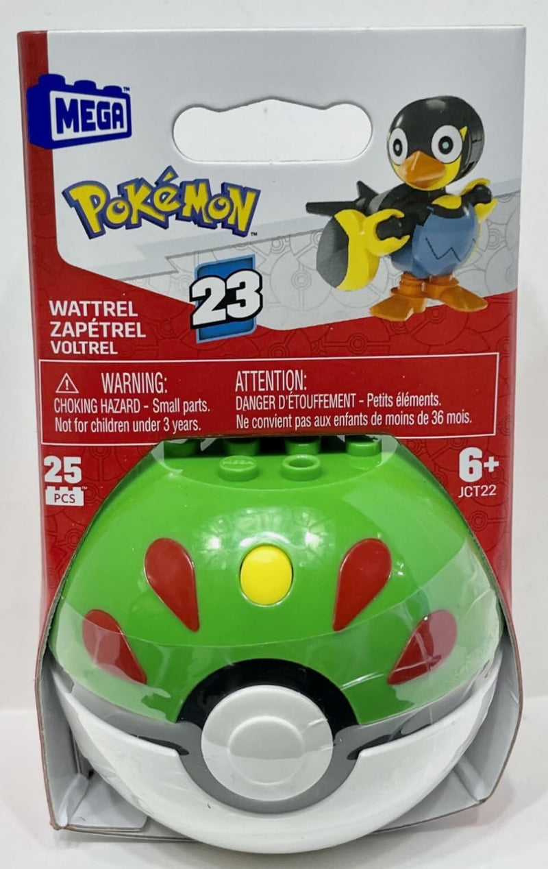 MEGA Pokemon: Series 23 Wattrel Friend Ball - 25 Piece Building Set Toys & Games Mega Construx