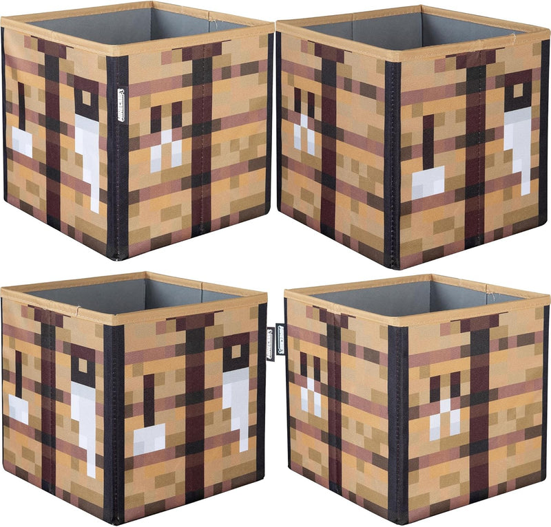 Minecraft Fabric Storage Boxes: Creeper & Crafting Table - 2 Piece 10” Collapsible Home and Hardware Phoenixx