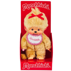 Monchhichi: Beige Girl Plush Toy - Red Bib