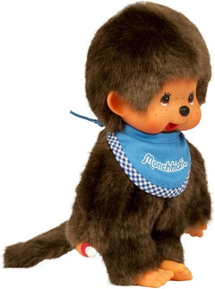 Monchhichi Classic Plush Toy - Boy Blue Bib Toys & Games Monchhichi