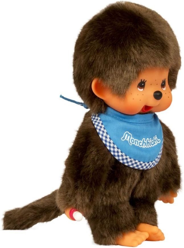 Monchhichi Classic Plush Toy - Boy Blue Bib Toys & Games Monchhichi