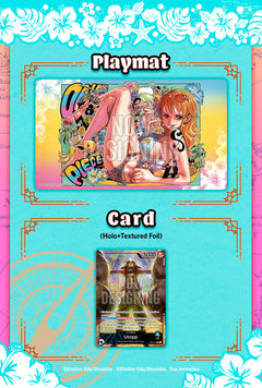 One Piece TCG: Official Limited Edition Nami Playmat w/ 'God' Usopp Promo Card Card Game Bandai Namco