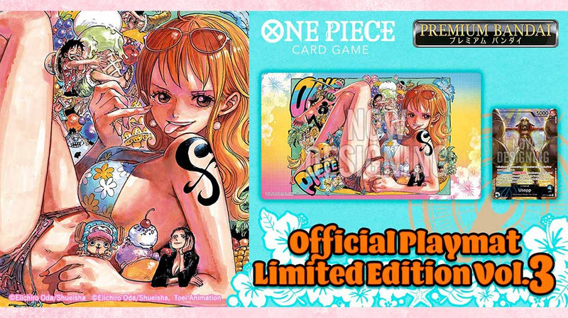 One Piece TCG: Official Limited Edition Nami Playmat w/ 'God' Usopp Promo Card Card Game Bandai Namco