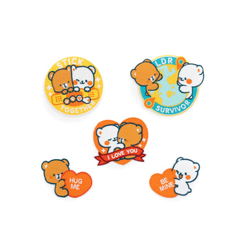 Milk Mocha Bear: I Love You Patches (Set of 5) Accessories Milk Mocha Bear