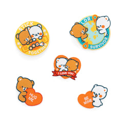 Milk Mocha Bear: I Love You Patches (Set of 5) Accessories Milk Mocha Bear